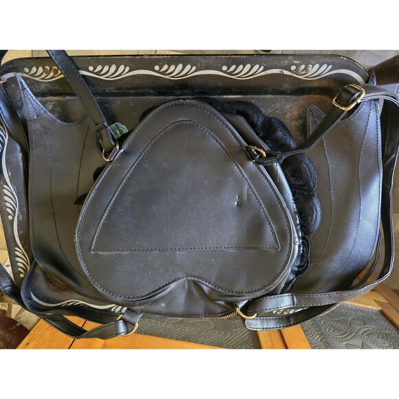 Bat Backpack Faux Leather Goth Punk Style Mini Bookbag Gothic Purse - Picture 2 of 4